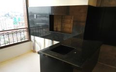 Cozinha e Revestimento Churrasqueira em Granito Preto São Gabriel